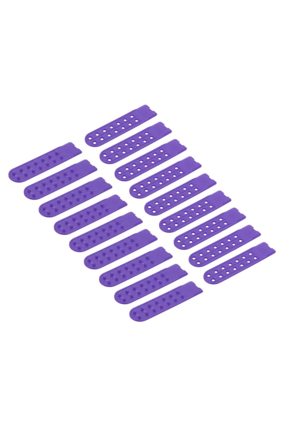 10 Set Snapback Strap Cover, Double Row 14 Holes Plastic Adjustable Hat Snap Buckle Replacement for Caps Repairing (Blue-Purple)