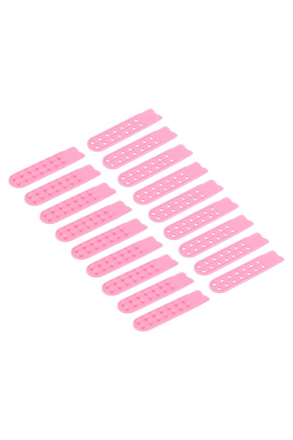 10 Set Snapback Strap Cover, Double Row 14 Holes Plastic Adjustable Hat Snap Buckle Replacement for Caps Repairing (Dark Pink)