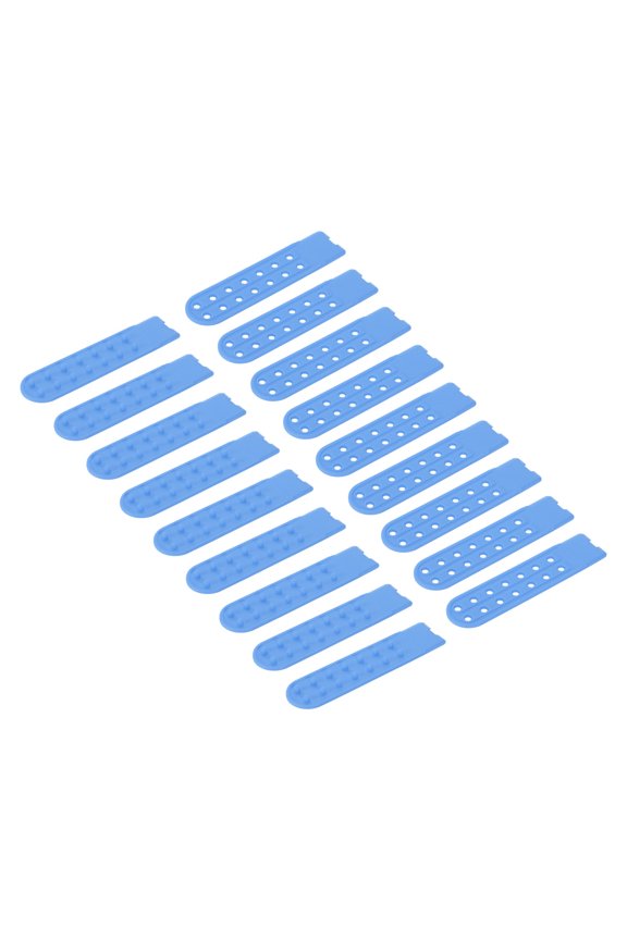 10 Set Snapback Strap Cover, Double Row 14 Holes Plastic Adjustable Hat Snap Buckle Replacement for Caps Repairing (Light Blue)