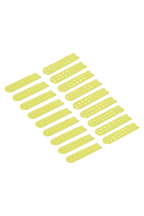 10 Set Snapback Strap Cover, Double Row 14 Holes Plastic Adjustable Hat Snap Buckle Replacement for Caps Repairing (Yellow-Green)