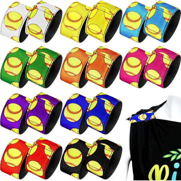 10 Pairs Softball Sleeve Holders, Shirt Ties