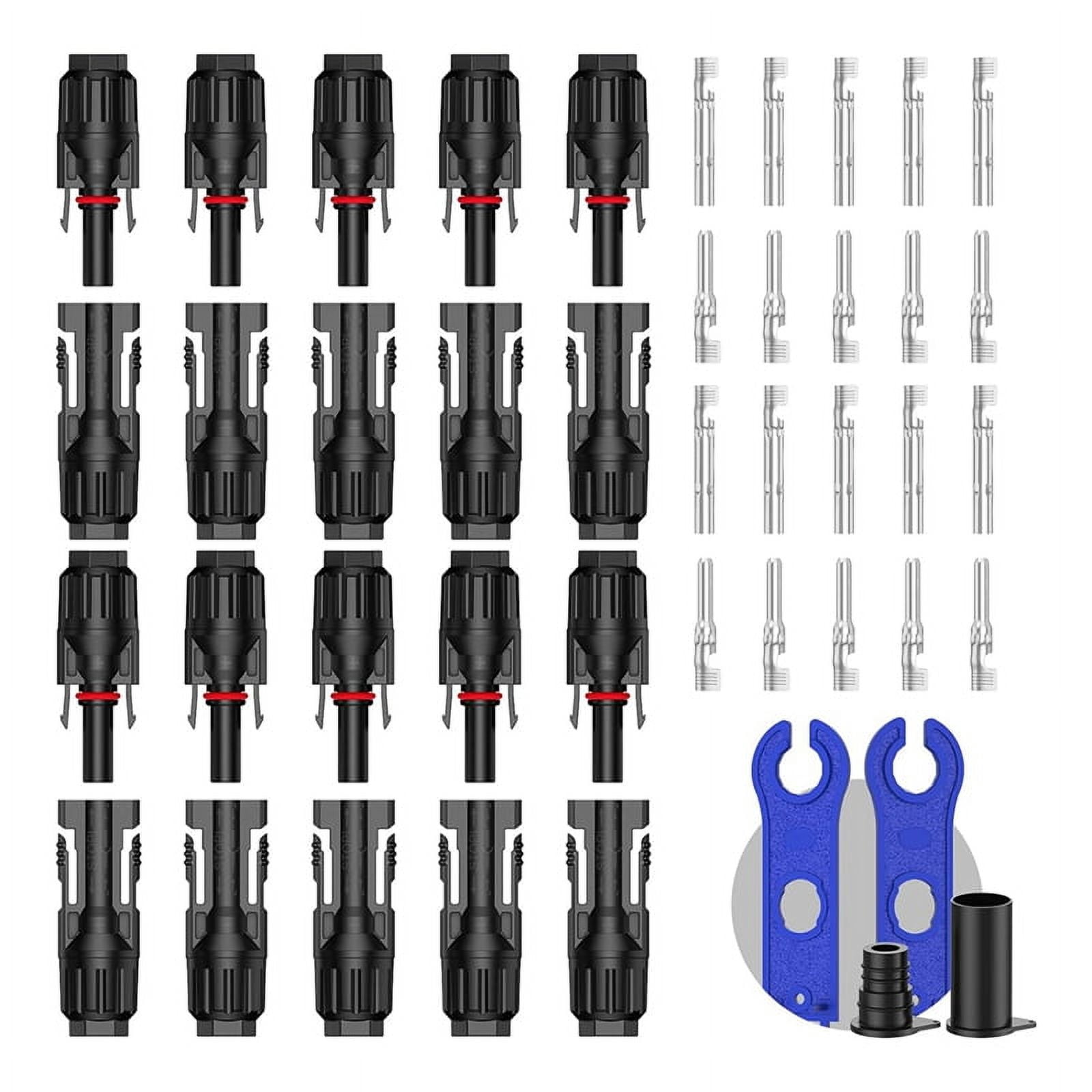 10 Pairs Solar Connector, 20Pcs Panel Cable Connectors Adapter Male ...