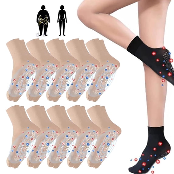10 Pairs Stretch Socks Body Shaping Health Socks Thin Non Slip Comfortable Socks Tourmaline Socks Foot Massage Socks