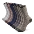 thumbnail image 1 of 10 Pairs Thermal Wool Blend Crew Socks, Men Women Polyester Thick Warm Marled Mid Calf Athletic Socks for Fall Winter Outdoor Daily Wear, 1 of 5
