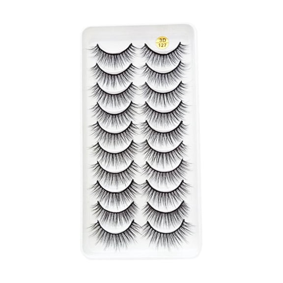 10 Pairs Thick Volume Fake Eyelashes Fluffy Stereo Lashes for Stage Daily Eye Makeup
