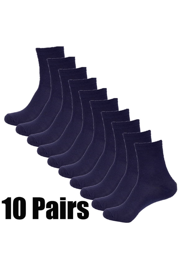 10 Pairs Thin Breathable Linen Socks for Men Women Moisture-wicking Organic Casual Socks, Navy, Average Size