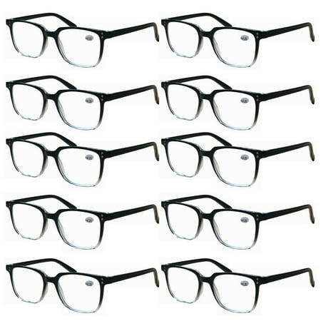 10 Pairs Unisex Blue Light Blocking Reading Glasses Computer Readers for Men Women +2.25