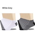 thumbnail image 1 of 10 Pairs Unisex Casual Plain Color Boat Socks Thin Breathable Comfy Anti Odor Sweat-absorbing Low Cut Ankle Socks For Men Women 2IN1-20Pairs, 1 of 6