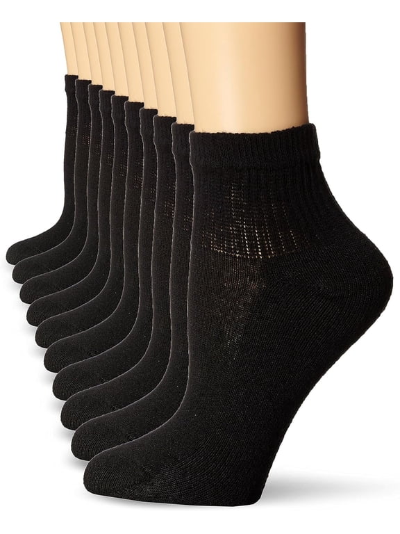 10 Pairs Unisex Solid Black Mid Calf Socks Soft Breathable Casual Daily Socks Versatile Basic Socks for Office Sports Home, One Size