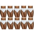 thumbnail image 1 of 10 Pairs Vanity Fair Women's Illumination Hi Cut Panties, 13108, White, Size 9, 1 of 5