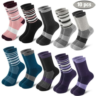10 Pairs Warm Wool Socks for Women Thick Knit Thermal Boot Crew Winter Warm Socks Size 6-10