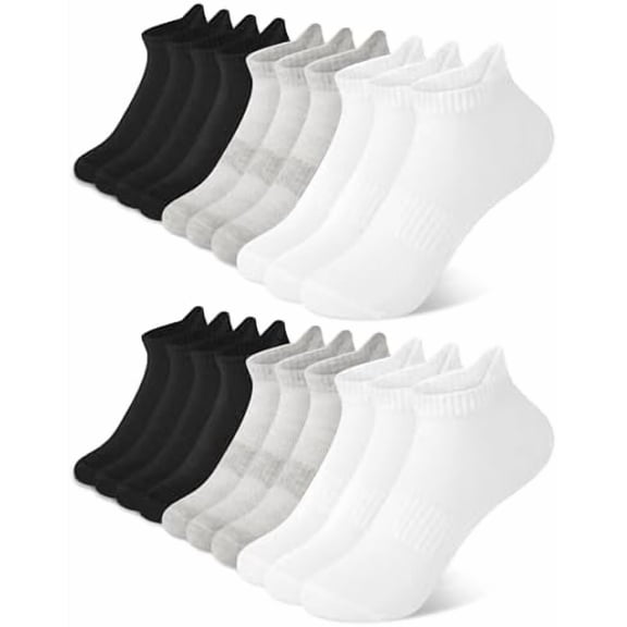 10 Pairs White Ankle Socks Woman Low Cut Running Cotton Athletic No Show Socks Womens