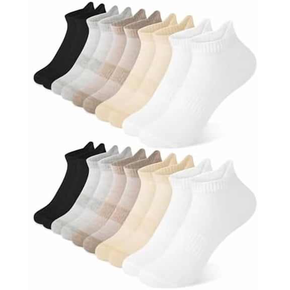10 Pairs White Ankle Socks Woman Low Cut Running Cotton Athletic No Show Socks Womens
