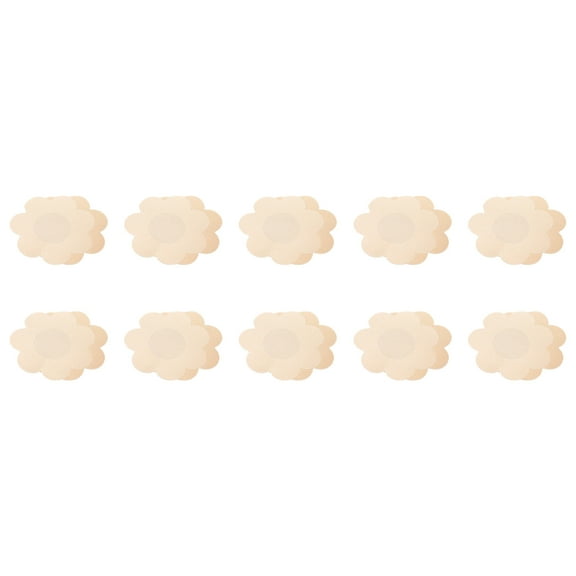 10 Pairs Women Nipple Covers Pasties Skin Tone Single Uses Adhesive Breast Petals Under Thin Fabric And Bodycon Dresses