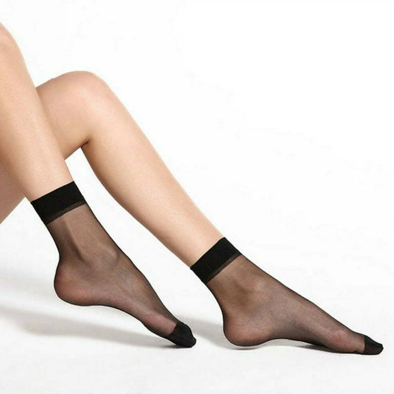10 Pairs Women Nylon Elastic Short Ankle Sheer Stockings Silk Short Socks  USA