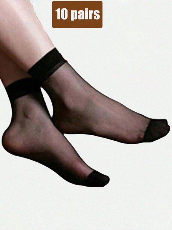 10 Pairs Women Sheer Short Stockings