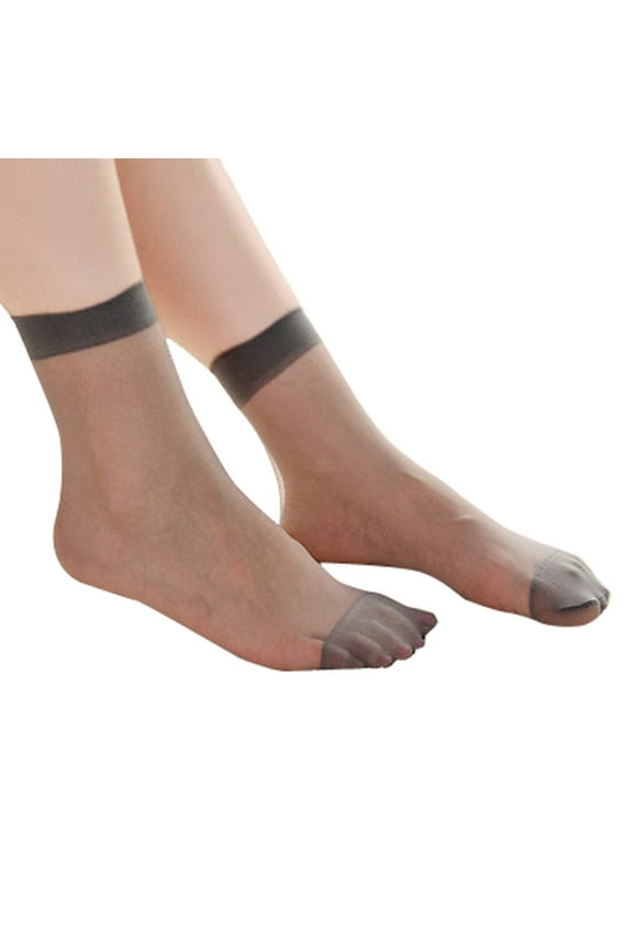 10 Pairs Women Ultra Thin Elastic Silk Girl Short Stockings Low Cut Socks Sheer Invisible Socks Coffee