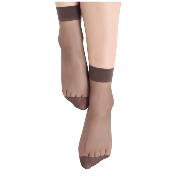 10 Pairs Women's Ankle High Sheer Socks(Coffee)