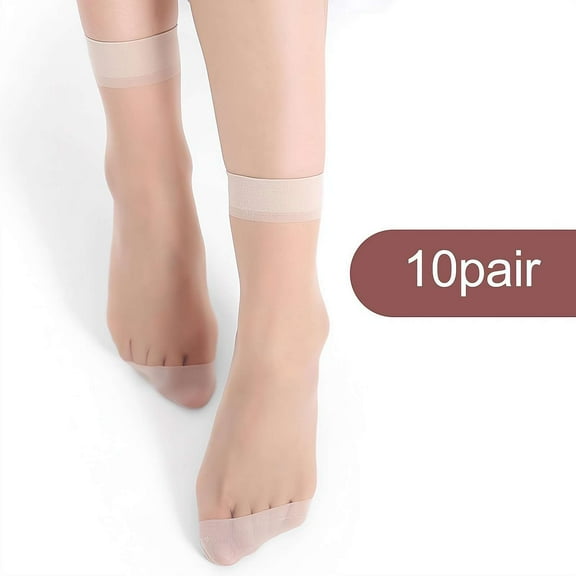 10 Pairs Women's Thin Ankle Socks, Summer Elastic Thin Soft Tight Hosiery Stylish Cool Socks for Women