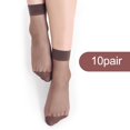 thumbnail image 1 of 10 Pairs Women's Ultrathin Summer Socks - Breathable Silk Blend Ankle Socks for Spring, Autumn, and Daily Wear, 1 of 7