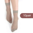 thumbnail image 1 of 10 Pairs Women's Ultrathin Summer Socks - Sheer Silk Blend, Breathable Ankle Footies for Spring & Travel, 1 of 7