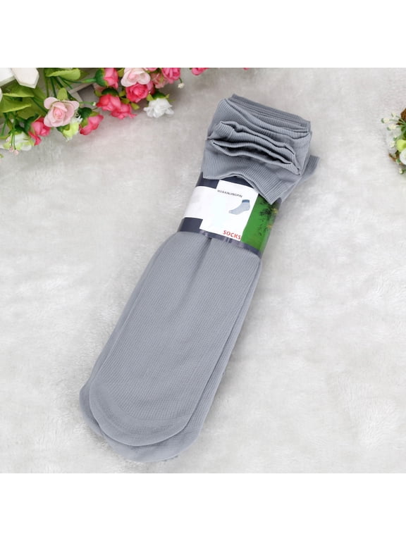 10 Pairs Womens Ankle Socks Breathable Cooling Thin Viscose Bamboo Socks Crew Lightweight Above Ankle Length Casual Dress Sock for Ladies Bootie Trouser Comfort Cool Soft Homewear,Grey