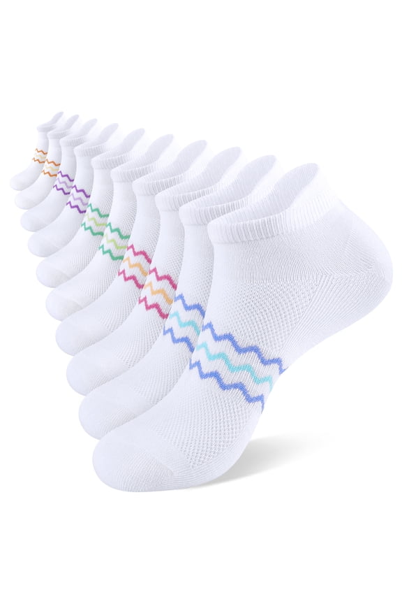 10 Pairs Womens Ankle Socks, Low Cut Lightweight Breathable Casual Tab Socks