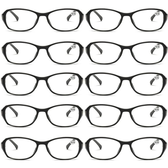 10 Pairs Womens Ladies Blue Light Blocking Reading Glasses Readers for Reading Paper work +0.75