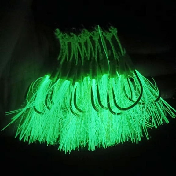 10 Pairs/lot Assist Hooks Luminous Double Jigging Saltwater Fishhook 1/0-5/0