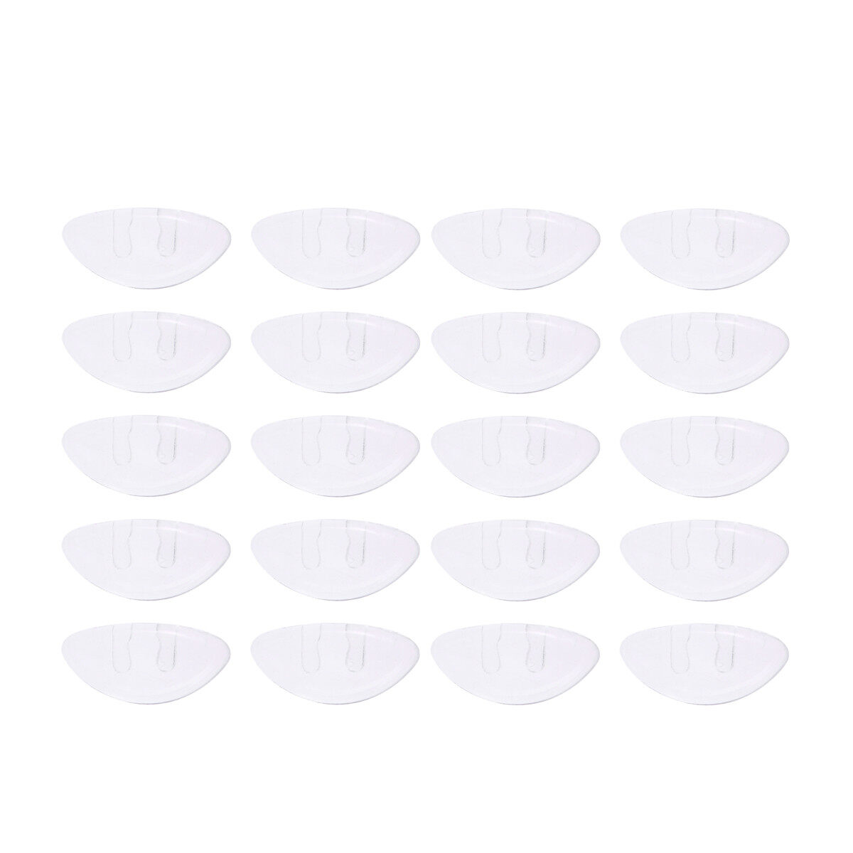 10 Pairs of Silicone Bridge Nose Pad Anti-slip Push-In Silicone Nose Pads for Eyeglasses Glasses (Transparent)