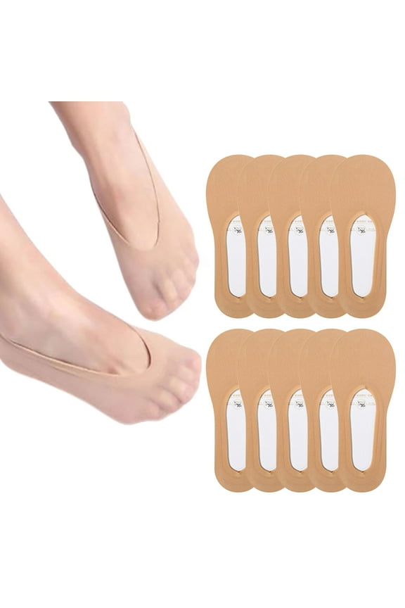 10 Pairs of Socks Beige Cotton 10 Pairs No Show Liner Socks Womens Low Cut Cotton Nylon Boat Hidden Socks Non Slip For