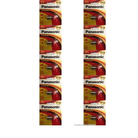 10 Panasonic CR-2 Lithium Photo Batteries