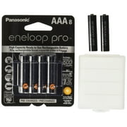 10 Panasonic Eneloop Pro AAA 950mAh Min 900mAh, High Capacity, Ni-MH Pre-Charged Rechargeable Batteries + Free Battery Holder