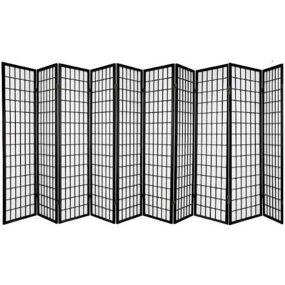 10 Panel Room Divider Square Design - Black