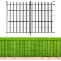 10 Panels No Dig Garden Fence Animal Barrier, 34in(H) × 22.5ft(L) Decorative Metal Outdoor Dog Fence, Rustproof Pet Fencing for Yard, Patio, Flower Bed -Temporary Fencing| Easy to Install