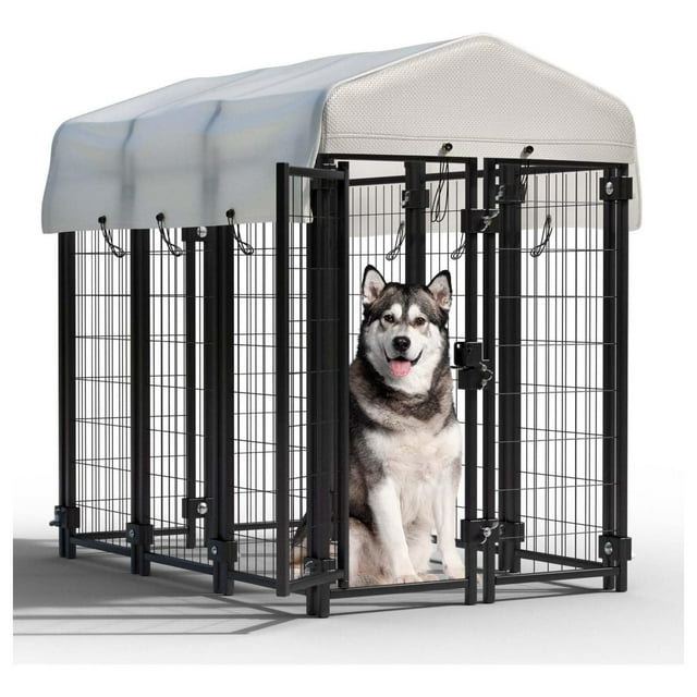 10 Panels Outdoor Dog Kennel Large with Roof Large Dog Kennel Outside ...