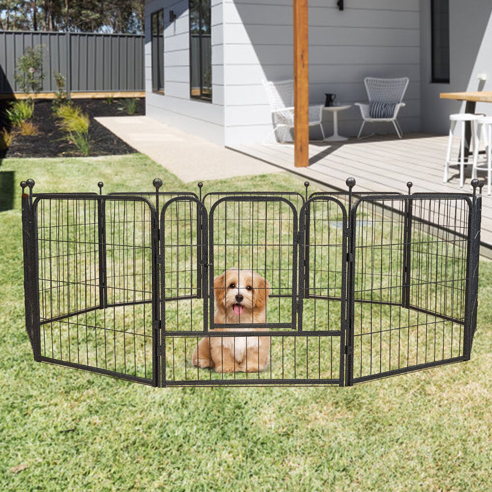 10 Panels Tall Pets Dogs Playpen Large Crate Fence Pet Play Pen