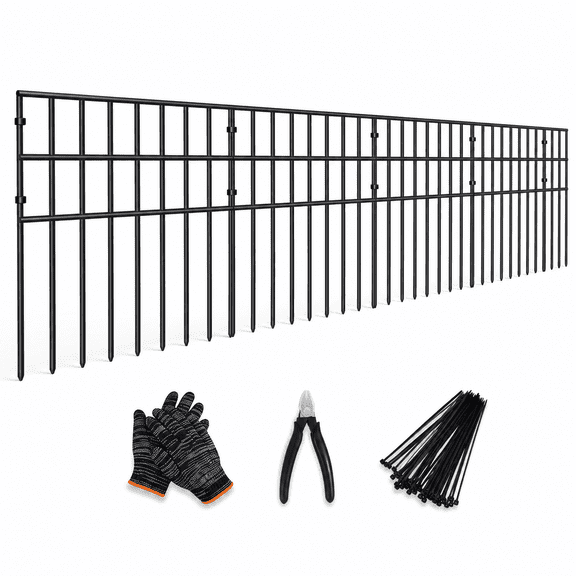 10 Panelsl Barrier Fence 14ft(l) X 13in(h) No Dig Garden For Dog Rabbit Rustproof Anti Digging Edging Border Ground Defense Outdoor Yard Patio
