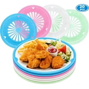 10" Paper Plate Holders Reusable, 20 Count Heavy Duty Plastic Paper Plate Dispenser for 9" Party Plates, Picnic Supplies, 4 Assorted Colors