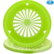 10" Paper Plate Holders Reusable, 8 Count Heavy Duty Plastic Paper Plate Dispenser for 9" Party Plates, Picnic Supplies, Green
