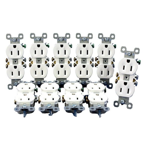 10 Pass & Seymour White Trademaster Duplex Receptacle Outlets 15A 5-15R 3232-W