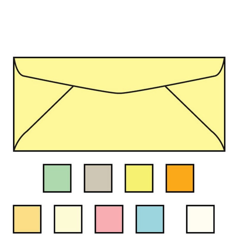 #10 Pastel Canary Envelopes, 4-1/8" x 9-1/2", 24# (Box of 500)