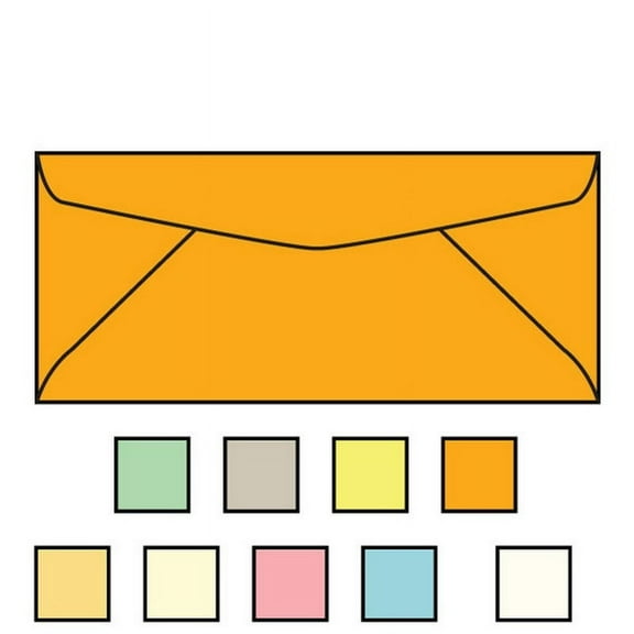 #10 Pastel Colored Envelopes, 4-1/8" x 9-1/2", 24# (Box of 500)