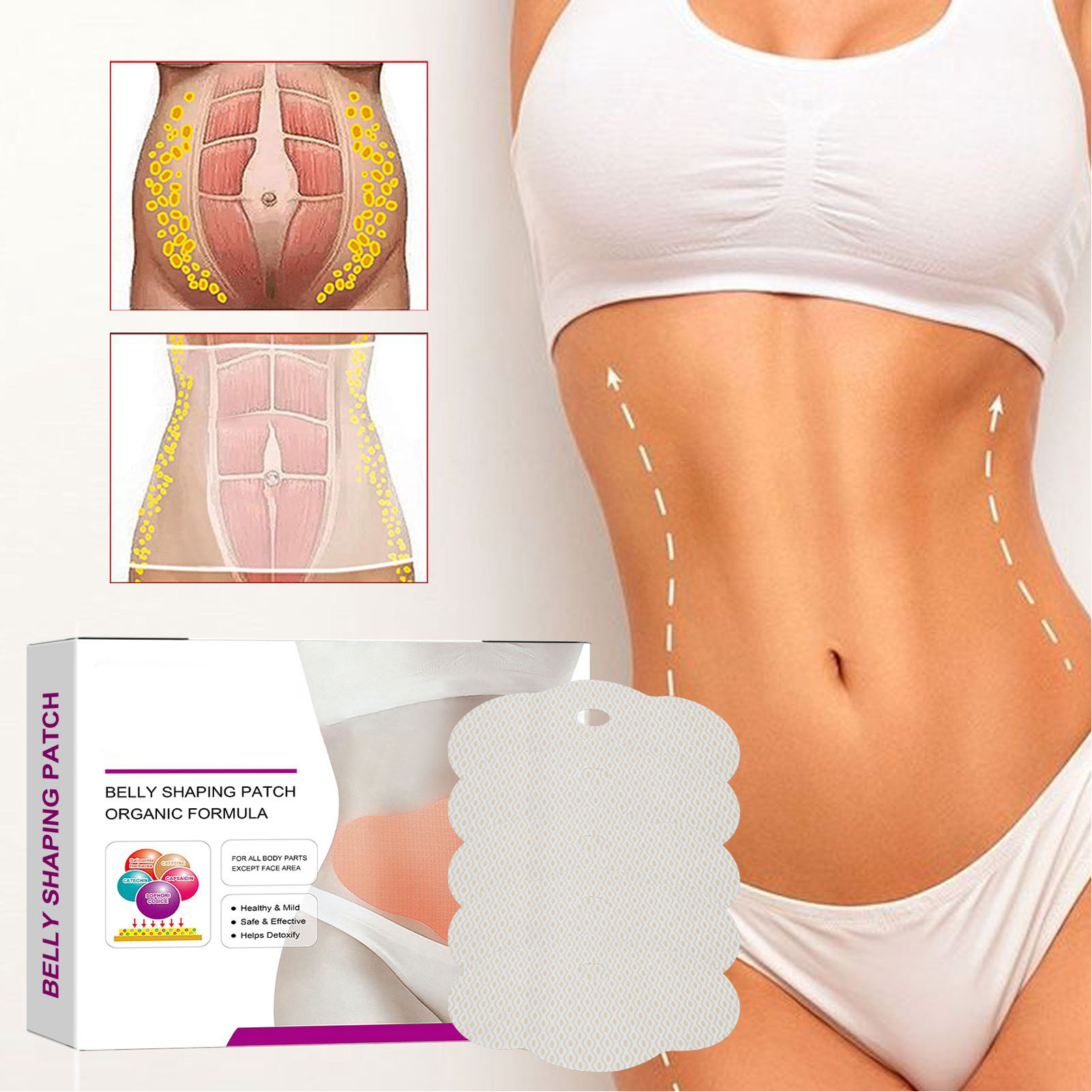 10 Patches Abdomen Lift Tapes Firming Slimming Body Tape Lifting