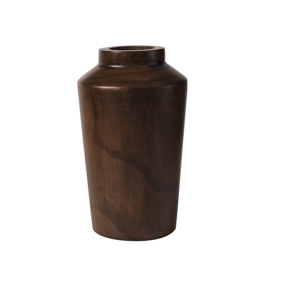 Better Homes & Gardens Brown 10" Paulownia Wood Angular Tall Vase