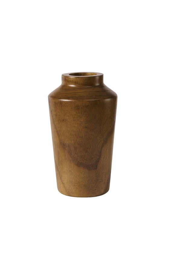 Natural 10" Paulownia Wood Angular Tall Vase