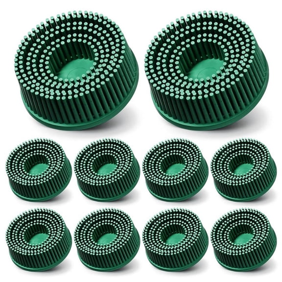 10 Pc 2 Inch Bristle Disc Grit 50 Abrasive Coating Removal Disc Deburring Electric Brush Tapered Coarse Bristle Brush