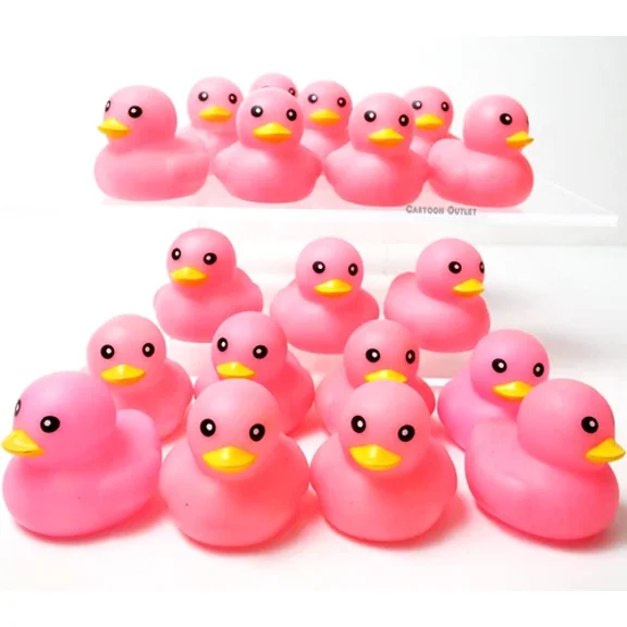 10 Pc Baby Shower Rubber Ducks Pink Girl Party Favors Duckies Lot Decoration