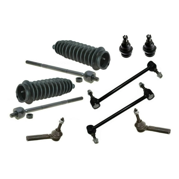 10 Pc Complete Suspension Front Outer & Inner Tie Rod Ends Sway Bar Link Lower Ball Joints Rack & Pinion Bellow Boots Fits select: 2001-2007 DODGE GRAND CARAVAN, 2001-2007 CHRYSLER TOWN & COUNTRY