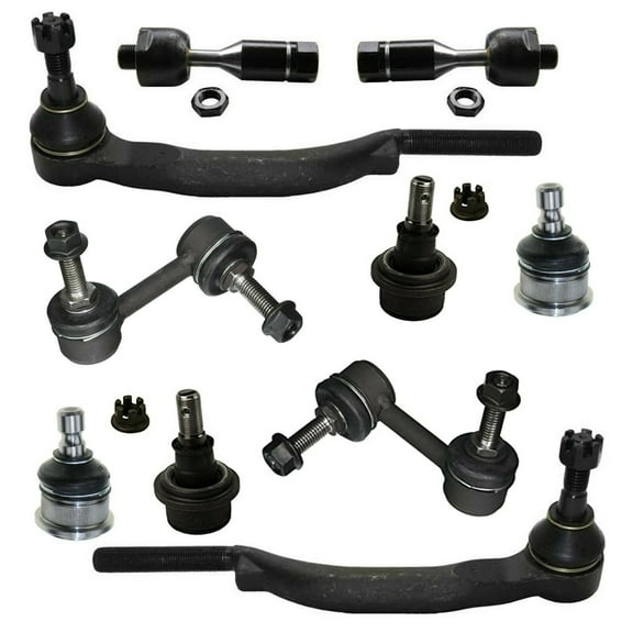 10 Pc Complete Suspension Kit Upper Lower Ball Joints Tie Rod Ends Sway Bar Links Tie Rods Fit 14mm Models Only Fits select: 2002 CHEVROLET TRAILBLAZER, 2002 GMC ENVOY